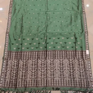 Pure Paat Green Silk Saree with Heavy Floral Work