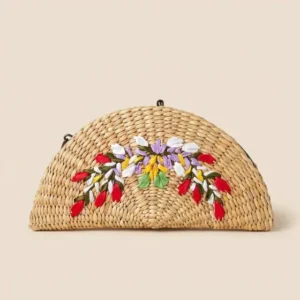 Floral Embroidered Kouna Clutch
